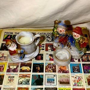 CLEARANCE PRICE!Ceramic/porcelain Xmas candle 🕯 decor